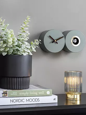 KARLSSON | Horloge murale CUCKOO DUO Black | dunkelgrün